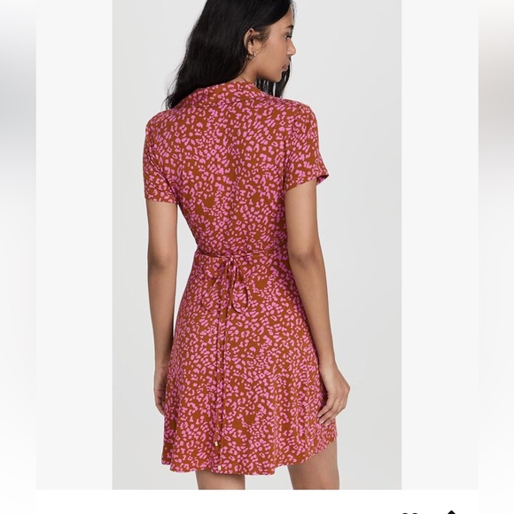 Free People Marsaille Mini Wrap Dress Cheetah Print Festival Size Medium  🐆 ❤️ - Picture 13 of 15